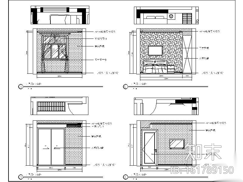 [上海]简欧新古典三居室设计施工图（含效果图）cad施工图下载【ID:161789150】