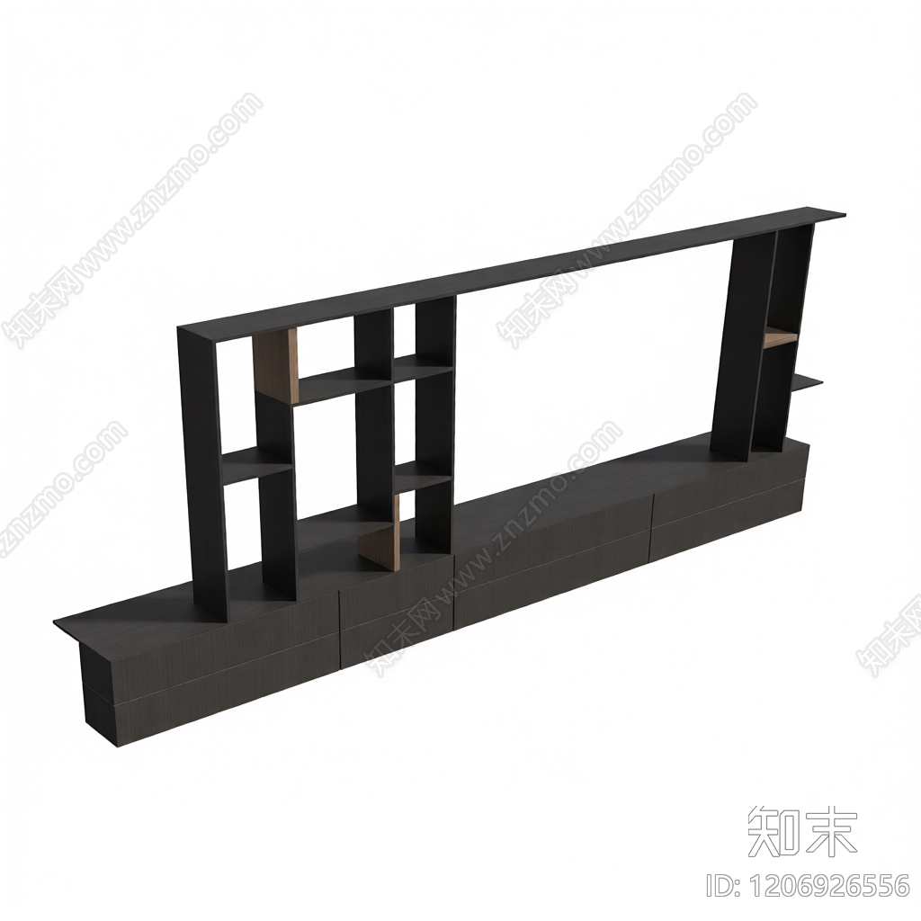 木质电视墙组合体3D模型下载【ID:1206926556】