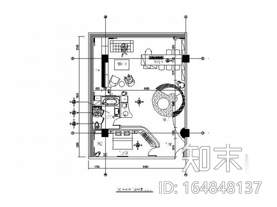 [徐州]现代感十足soho工作室内部空间装修设计CAD施工图...施工图下载【ID:164848137】