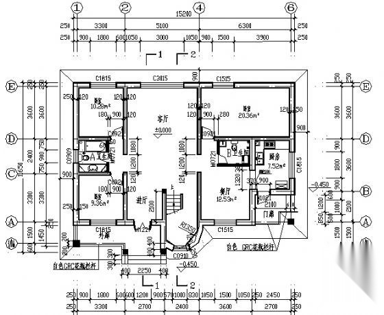 某二层别墅建筑方案图cad施工图下载【ID:149922126】