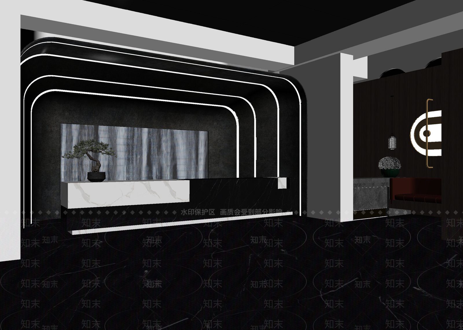 现代酒店大堂3D模型下载【ID:1215115731】