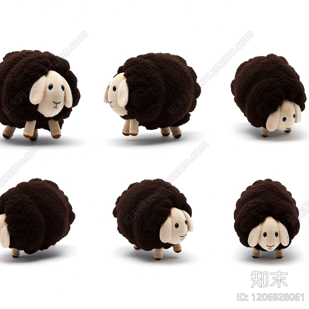 黑绵羊雕塑装饰3D模型下载【ID:1206928061】