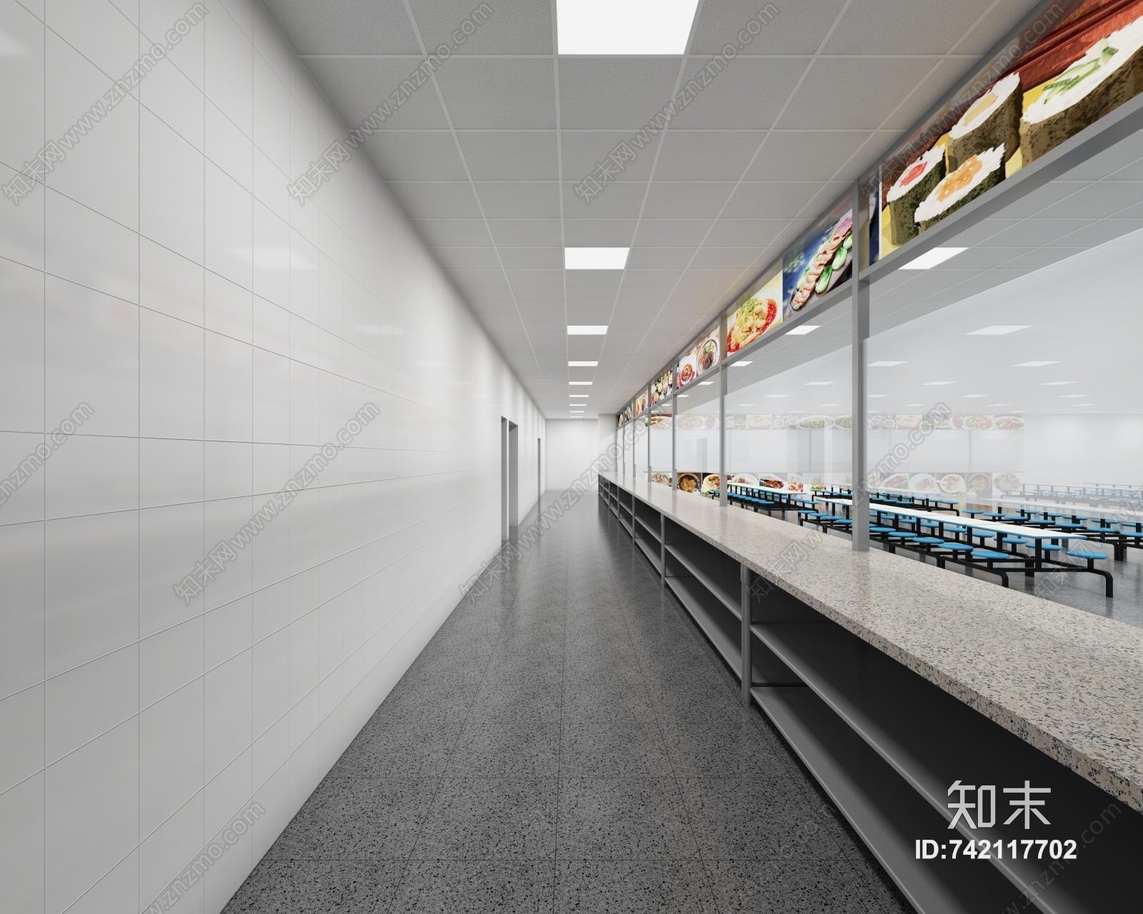 现代食堂3D模型下载【ID:742117702】