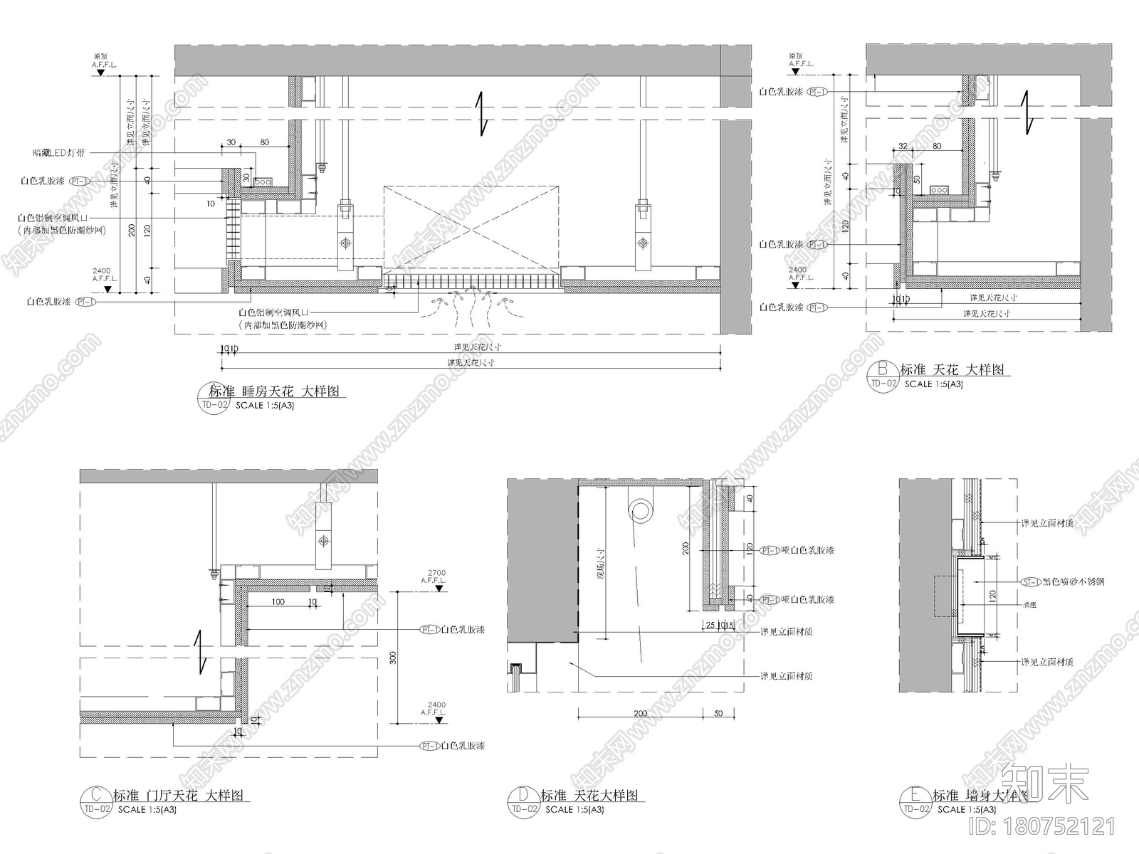 [杭州]路劲125㎡三居家装样板房装修施工图施工图下载【ID:180752121】