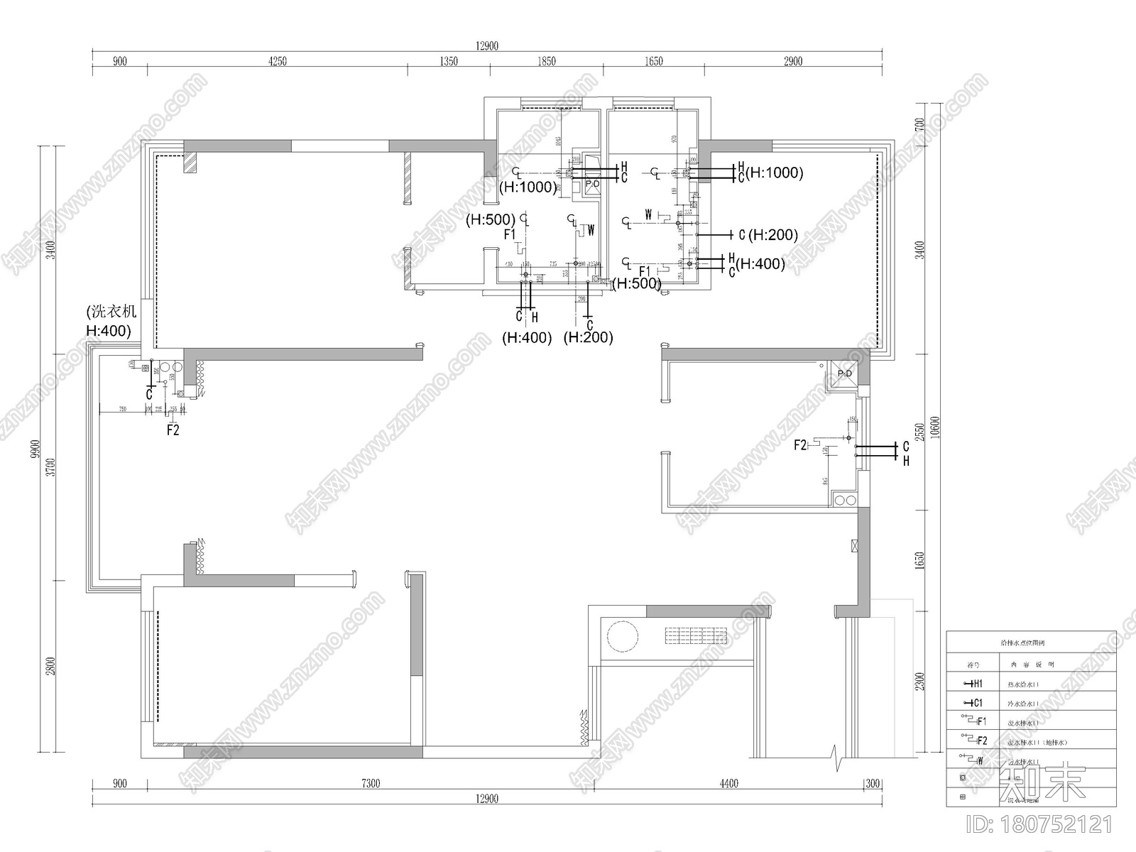 [杭州]路劲125㎡三居家装样板房装修施工图施工图下载【ID:180752121】