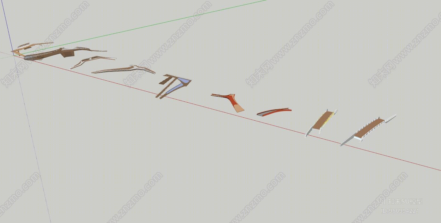 现代风格大桥SU模型下载【ID:950994221】
