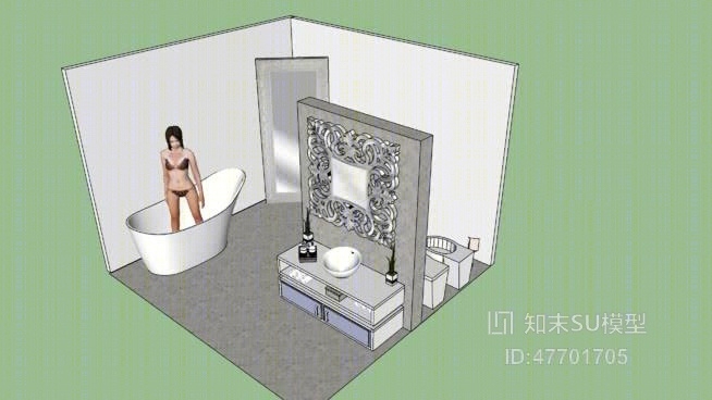 家居卫生间SU模型下载【ID:47701705】