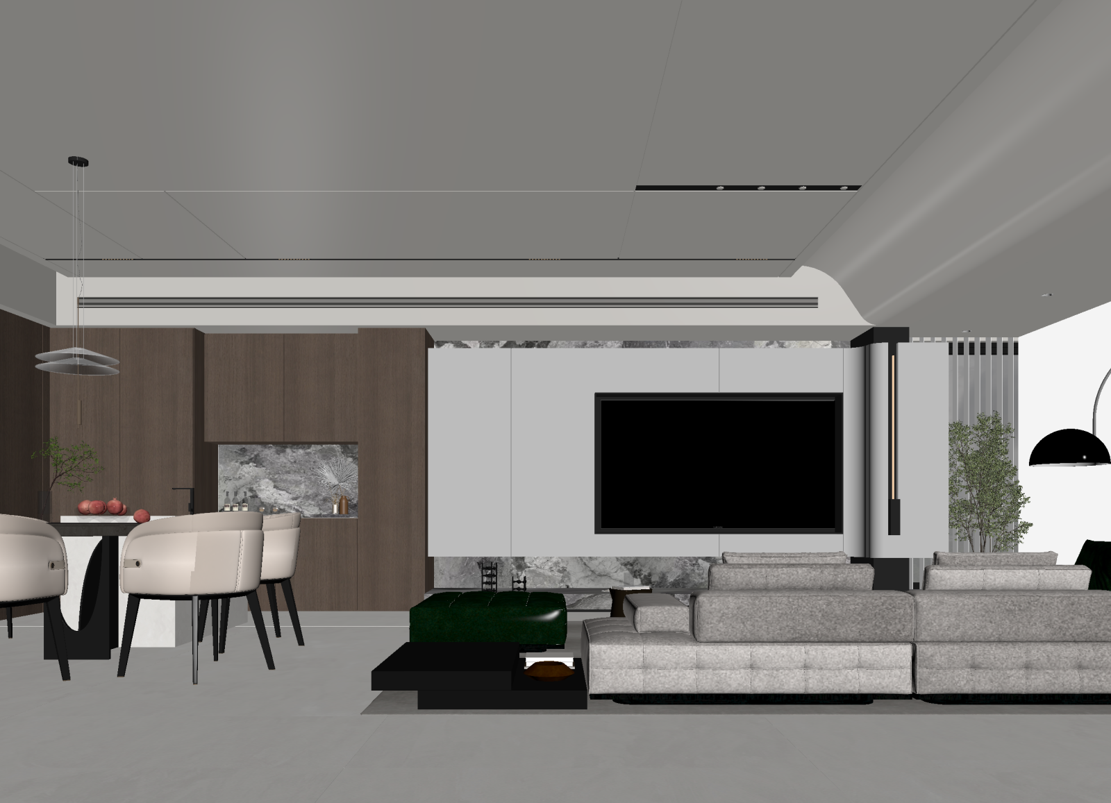 现代客餐厅3D模型下载【ID:1214970318】