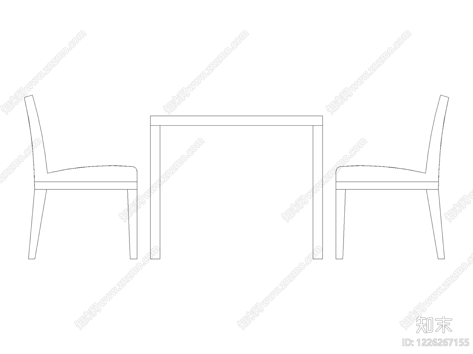 餐桌几类平立面餐桌cad施工图下载【ID:1226267155】