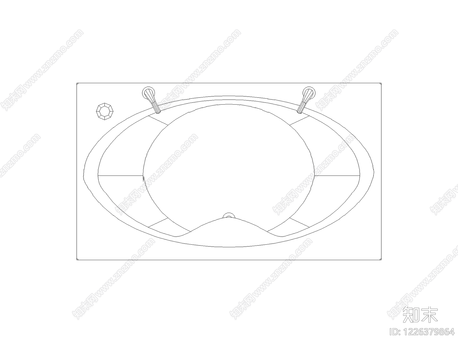 卫生间浴缸淋浴平立面图块cad施工图下载【ID:1226379864】
