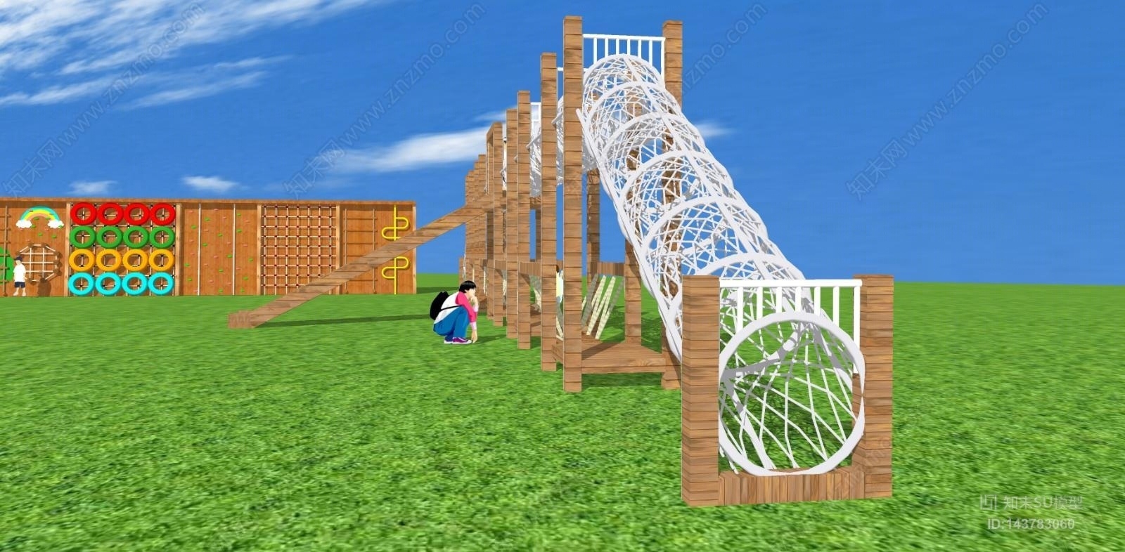 现代攀爬幼儿园器材SU模型下载【ID:143783060】