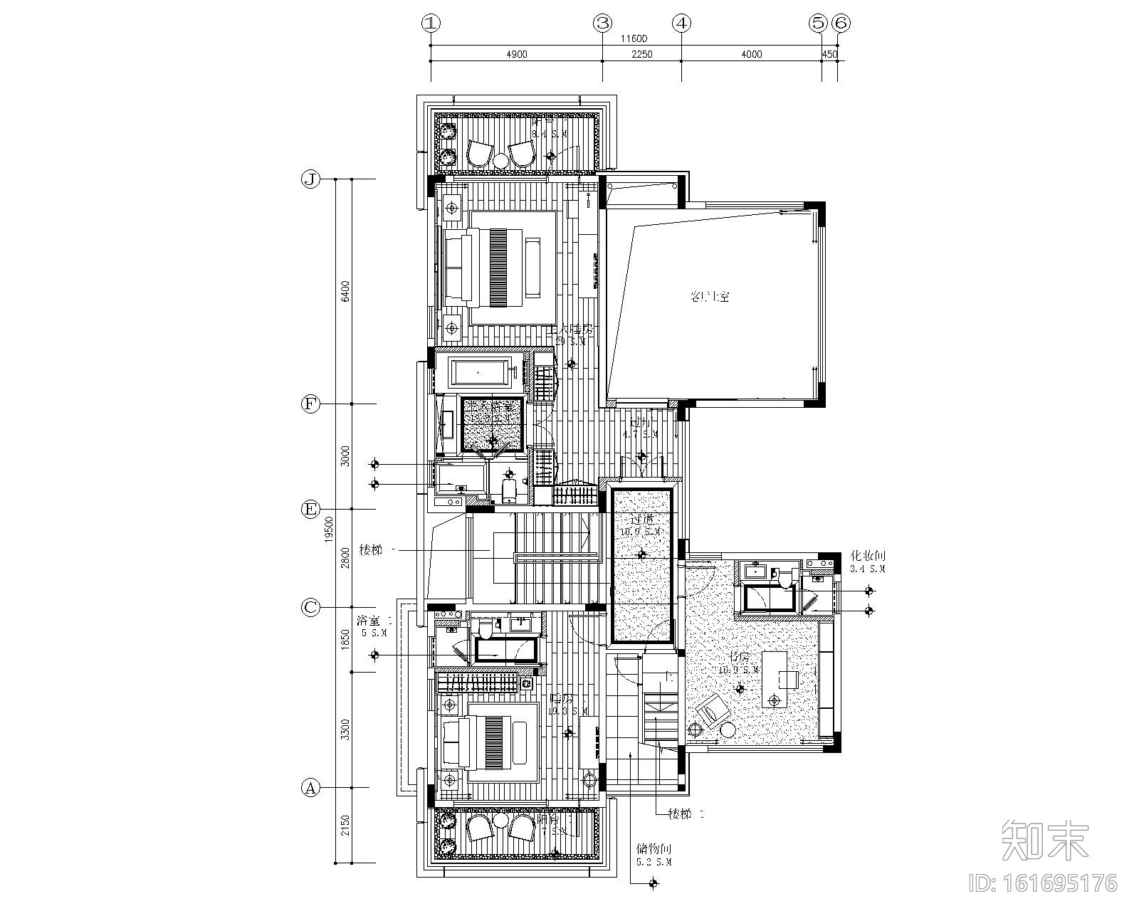 珠海华发水郡花园四居室别墅样板房施工图cad施工图下载【ID:161695176】