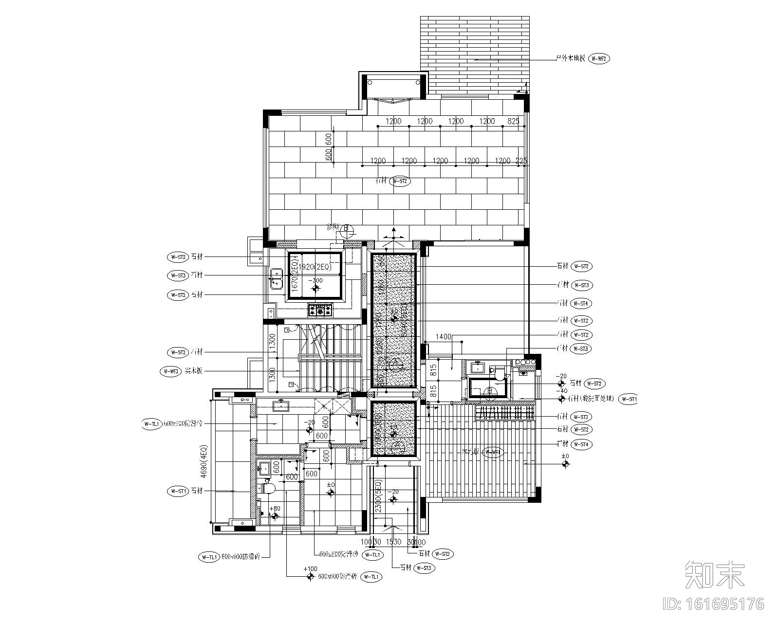 珠海华发水郡花园四居室别墅样板房施工图cad施工图下载【ID:161695176】