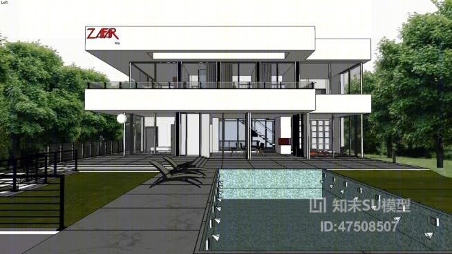 独栋别墅SU模型下载【ID:218137338】