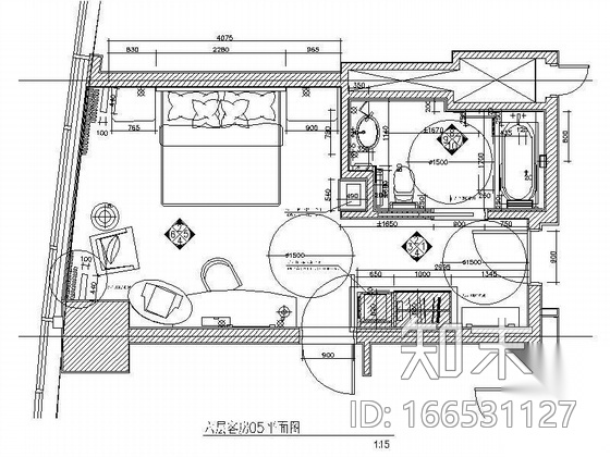 香格里拉残疾人客房装修图cad施工图下载【ID:166531127】