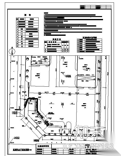 四川某机电设备公司厂区给排水管总平面图cad施工图下载【ID:166747193】