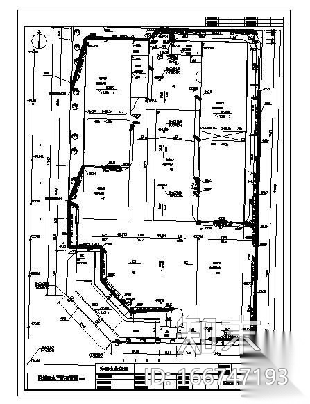 四川某机电设备公司厂区给排水管总平面图cad施工图下载【ID:166747193】