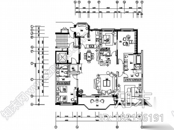 [上海]新古典四居室内装修设计图（含实景）cad施工图下载【ID:182196191】