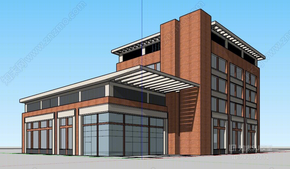 现代酒店建筑SU模型草图