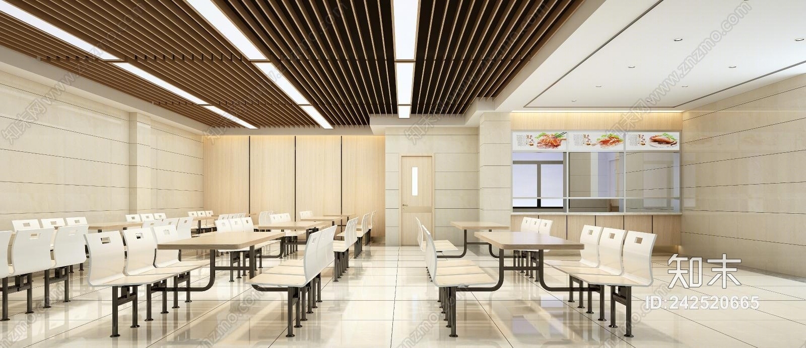 现代大学学校食堂3D模型下载【ID:242520665】