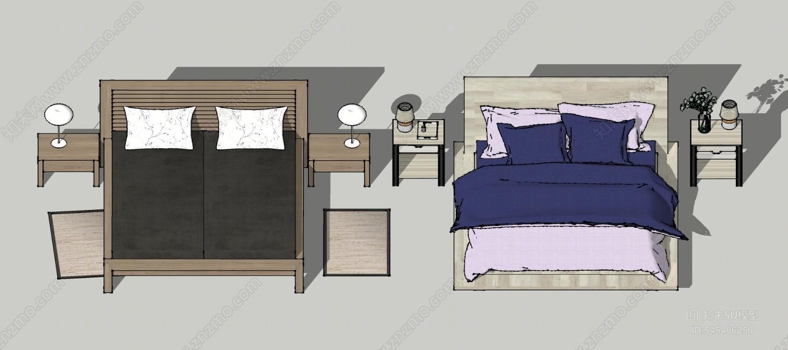 现代儿童床SU模型下载【ID:545406250】