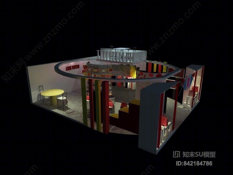 现代LV口红展示厅SU模型下载【ID:842184786】