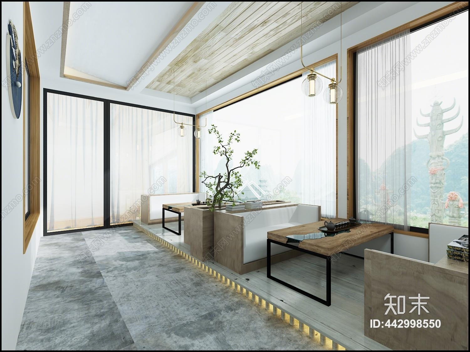 北欧乡村民宿茶室3D模型下载【ID:442998550】