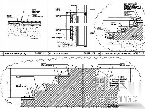 [广州]某国际酒店SPA室装修图cad施工图下载【ID:161981190】