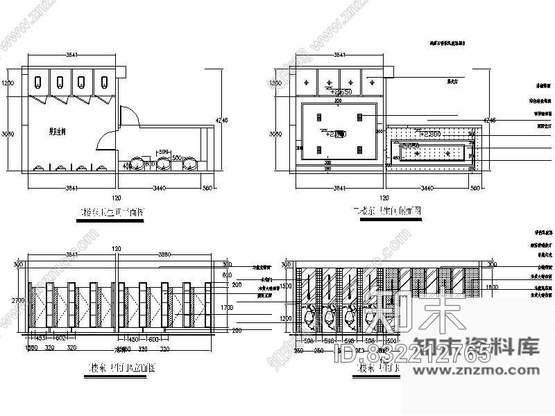 图块/节点浴场卫生间立面图施工图下载【ID:832212765】