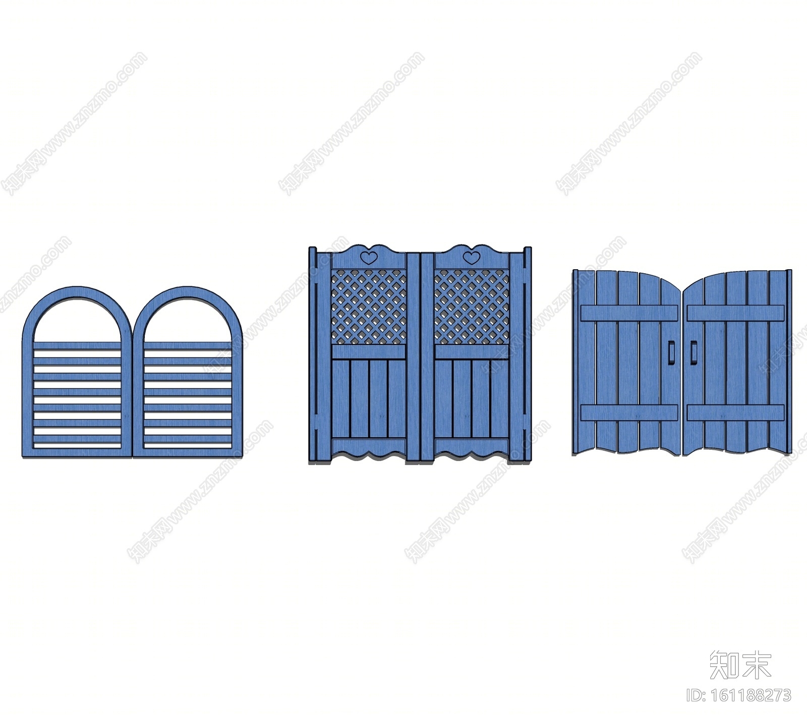 地中海风格牛仔门现代门SU模型下载【ID:161188273】