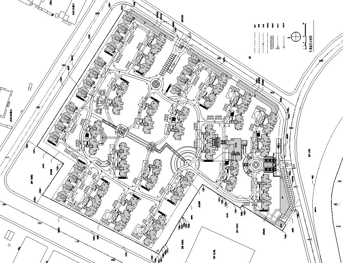 [上海]普陀区上粮欧陆风格居住区建筑施工图设计cad施工图下载【ID:165627108】