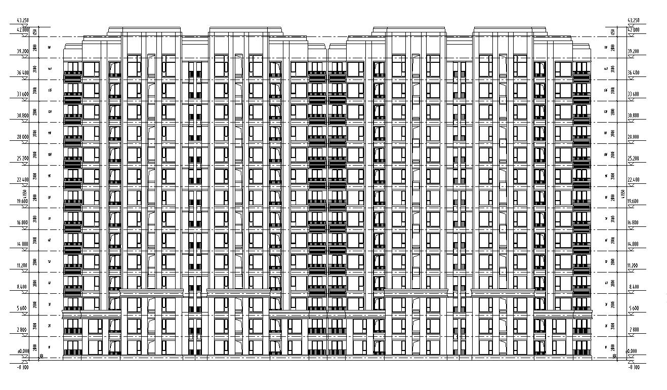 [上海]普陀区上粮欧陆风格居住区建筑施工图设计cad施工图下载【ID:165627108】