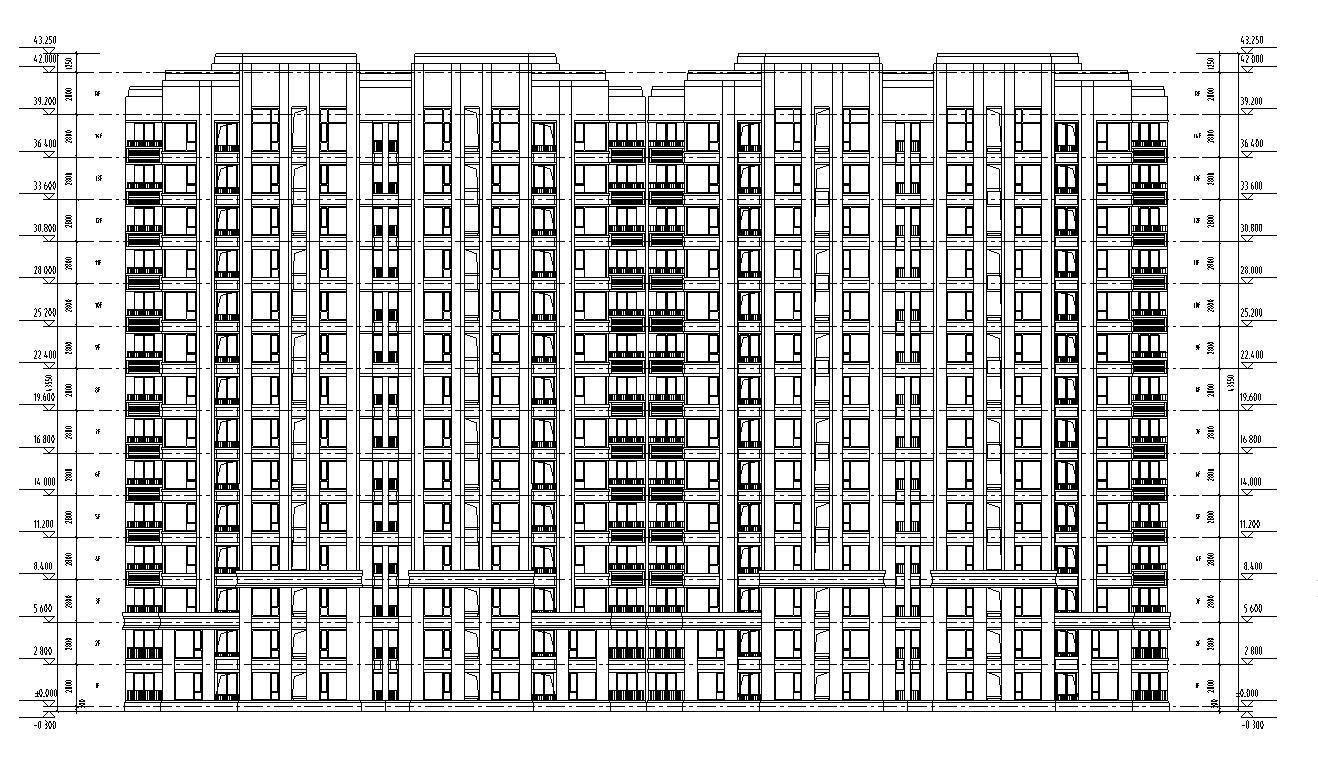 [上海]普陀区上粮欧陆风格居住区建筑施工图设计cad施工图下载【ID:149862159】