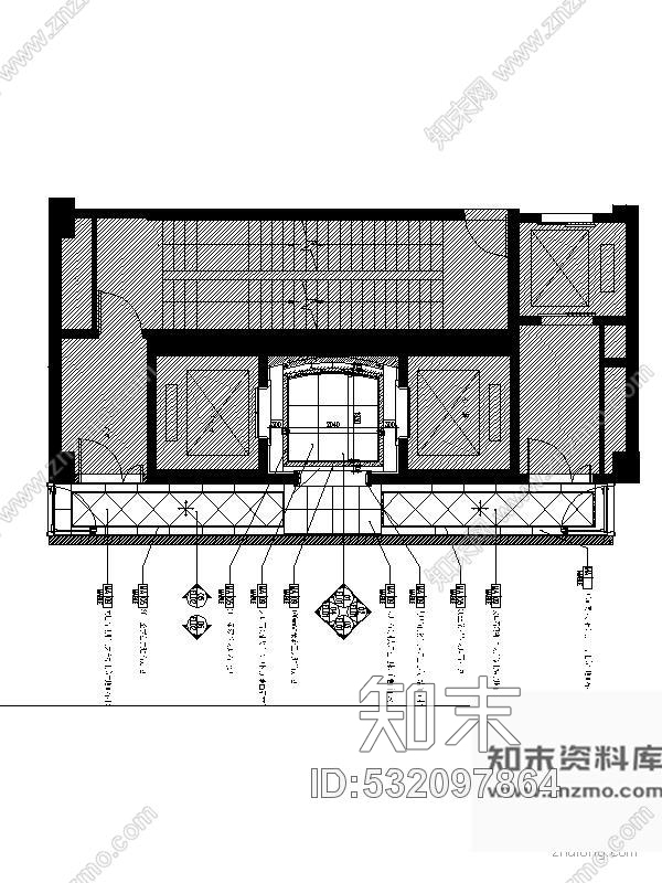 施工图上海某样板房公共电梯厅设计图施工图下载【ID:532097864】