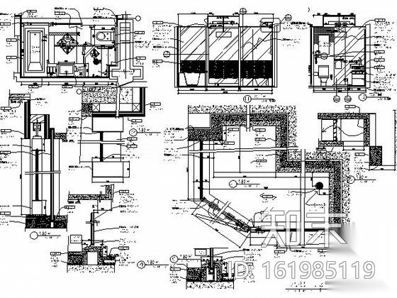 [成都]高档商务酒店标准客房T2施工图cad施工图下载【ID:161985119】