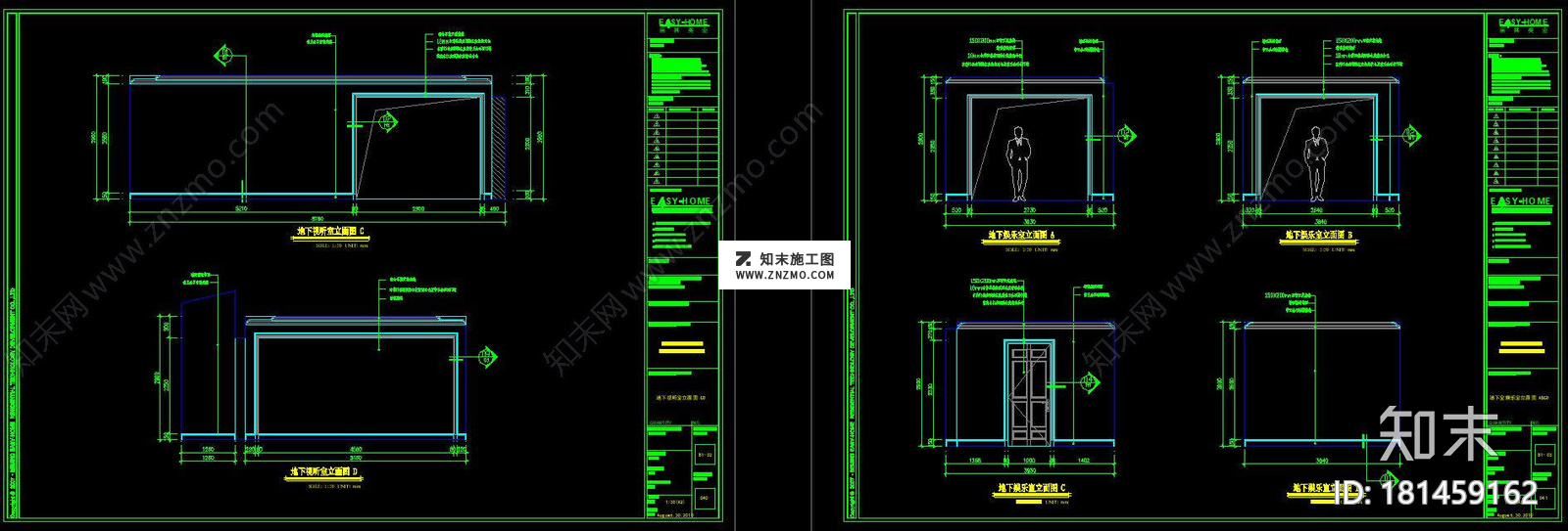 慈溪玫瑰园联排别墅A2户型样板房，CAD建筑图纸免费下载施工图下载【ID:181459162】