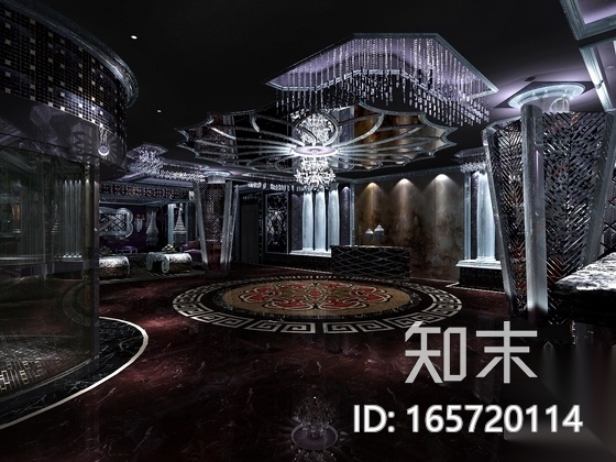 [山东]某豪华欧陆风格夜总会室内装修施工图（含效果）cad施工图下载【ID:165720114】