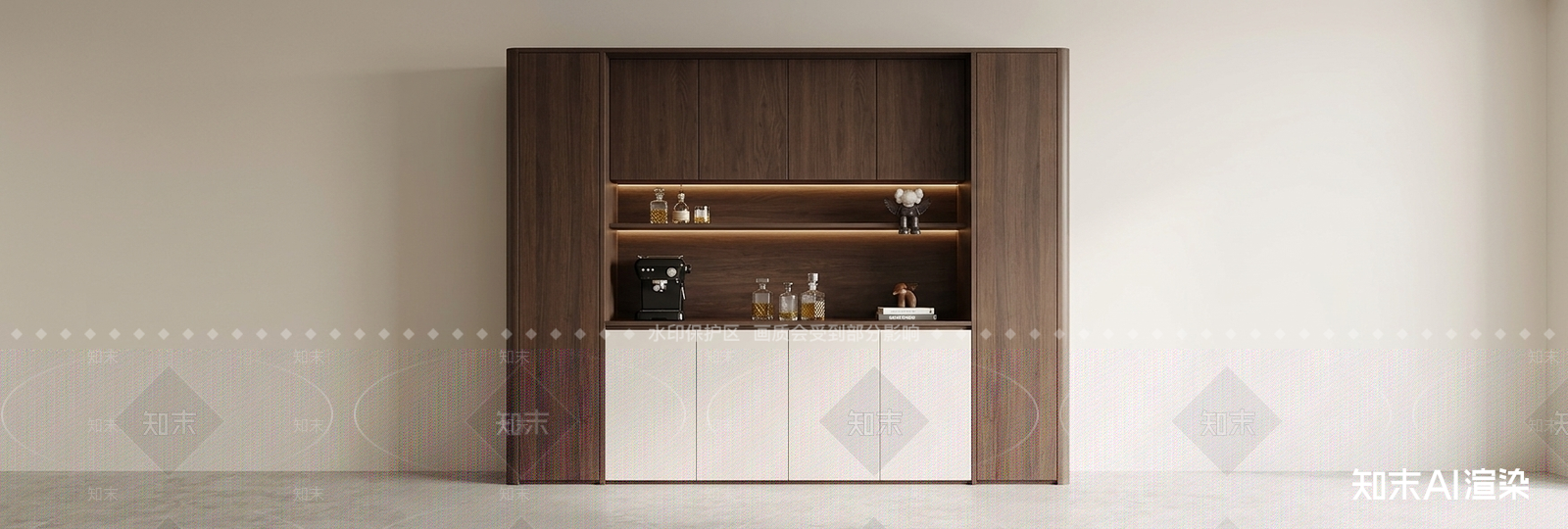 深色餐边柜餐边柜3D模型下载【ID:1227578237】