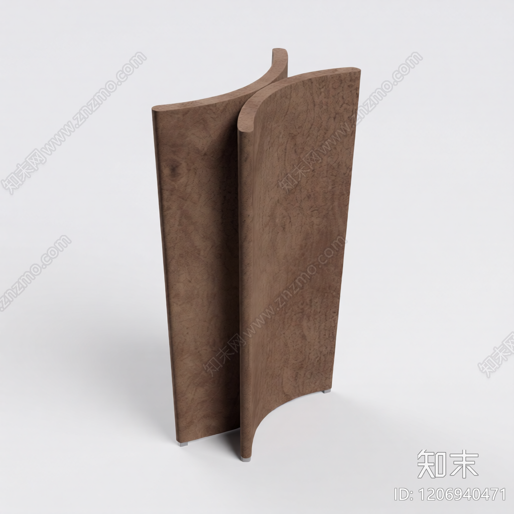 木质弧形隔断板3D模型下载【ID:1206940471】