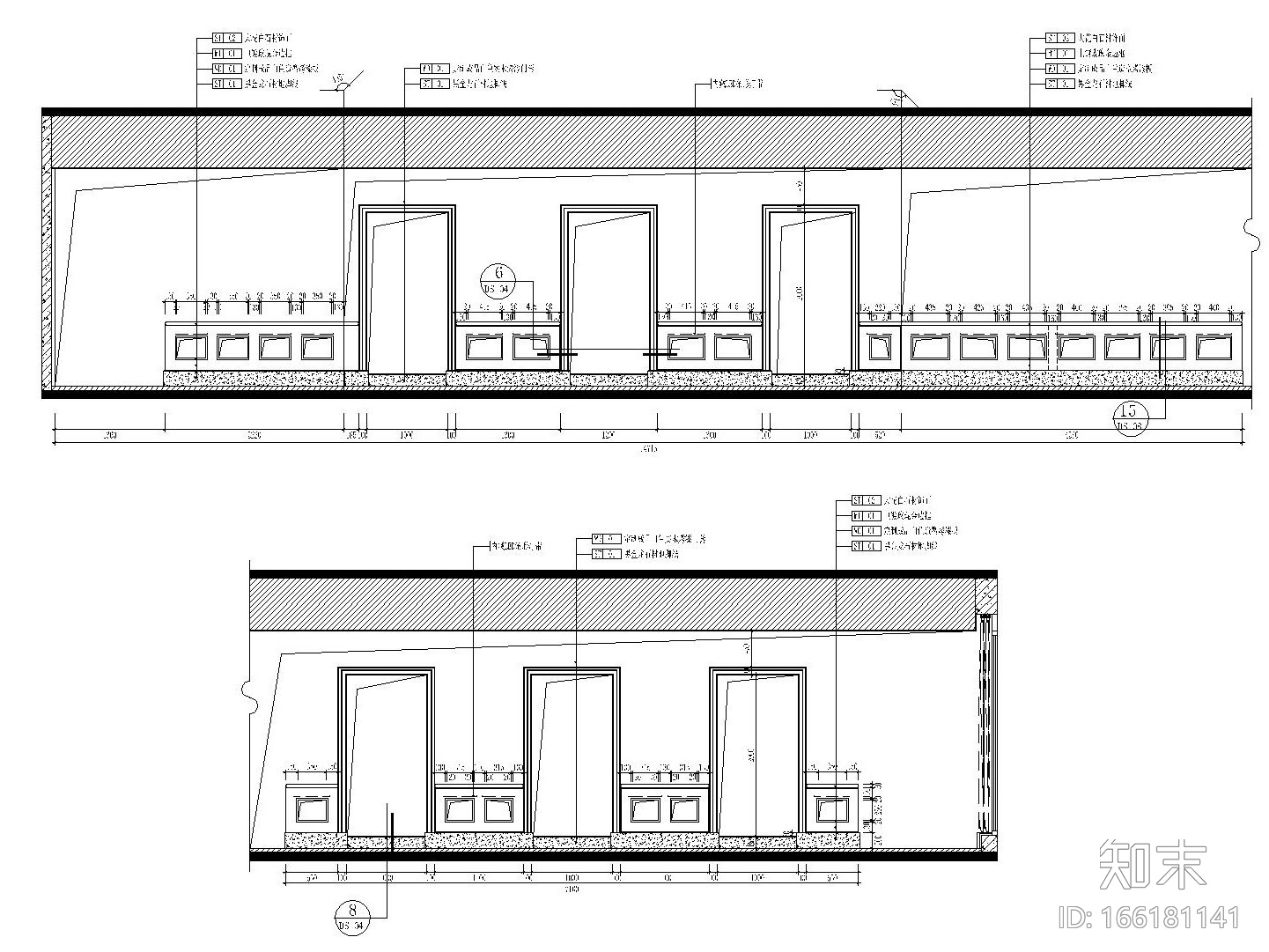 后现代风格大型餐厅内部装修施工图（附效果图）cad施工图下载【ID:166181141】