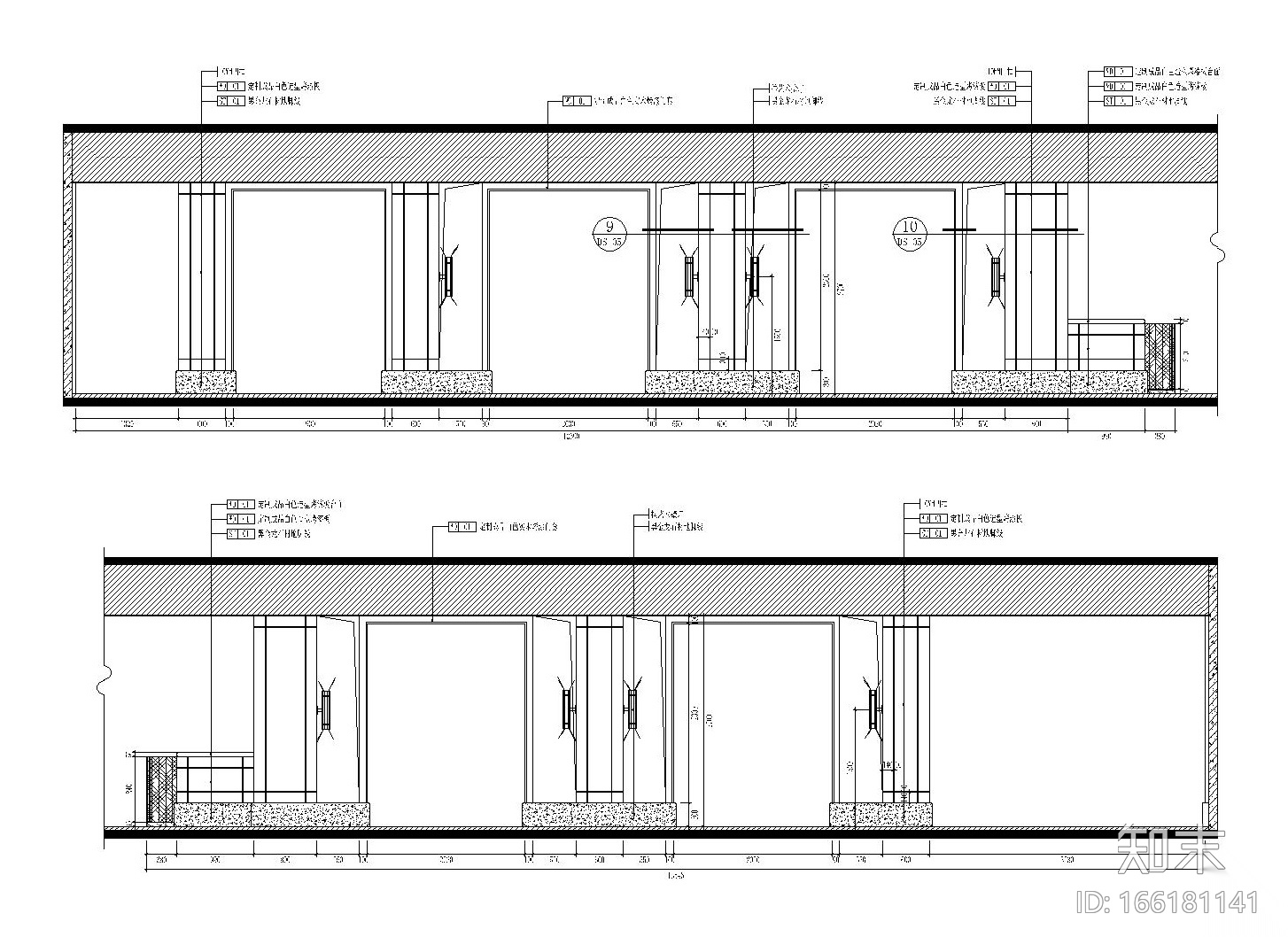 后现代风格大型餐厅内部装修施工图（附效果图）cad施工图下载【ID:166181141】