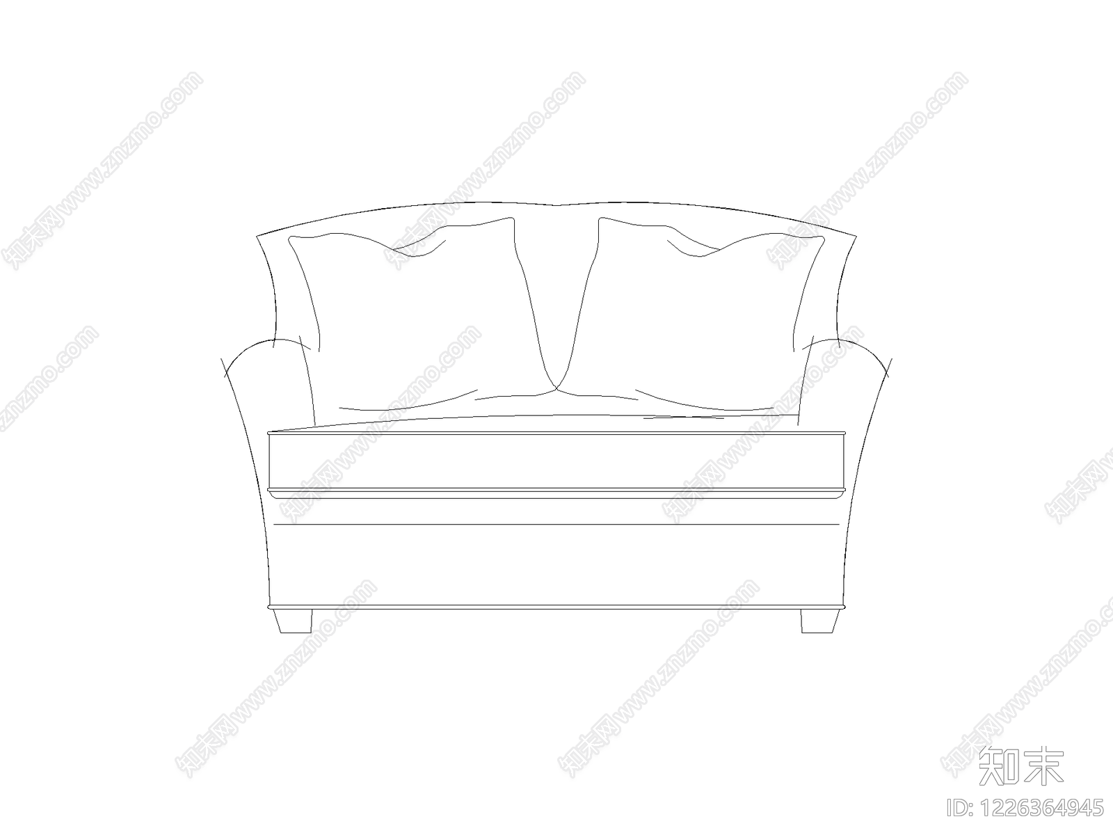 沙发cad施工图下载【ID:1226364945】
