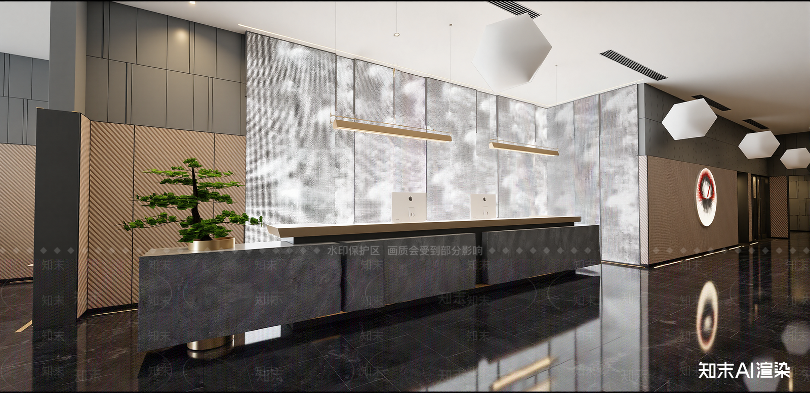 现代酒店大堂SU模型下载【ID:1216039814】