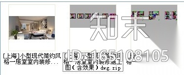 [上海]小型现代简约风格一居室室内装修施工图（含效果）施工图下载【ID:165108105】