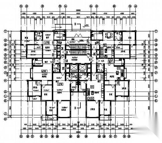 青岛某花园小区高层塔式住宅建筑方案图(3#4#楼)施工图下载【ID:149879144】