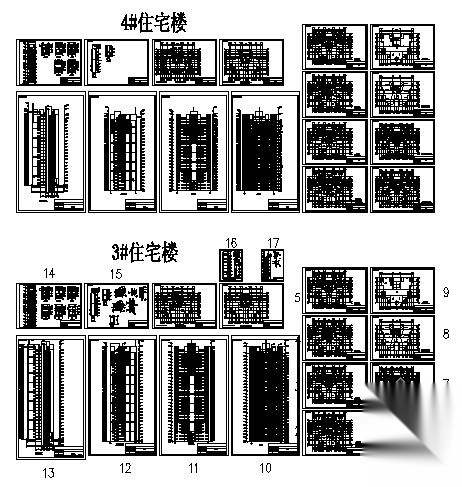 青岛某花园小区高层塔式住宅建筑方案图(3#4#楼)施工图下载【ID:149879144】