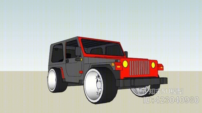 吉普牧马人鲁比康配音版SU模型下载【ID:423040980】