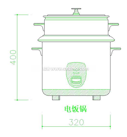 电饭煲cad施工图下载【ID:179212169】