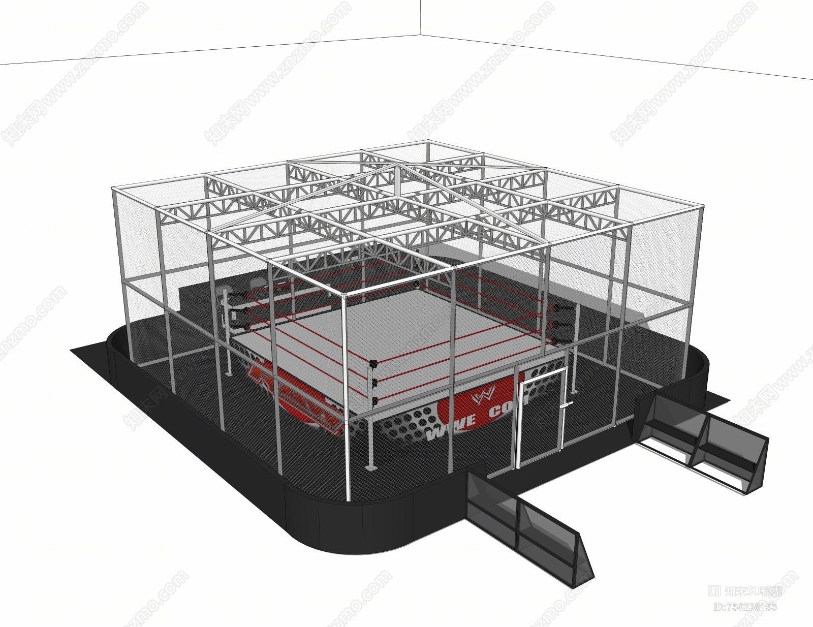 现代风格擂台SU模型下载【ID:750238155】