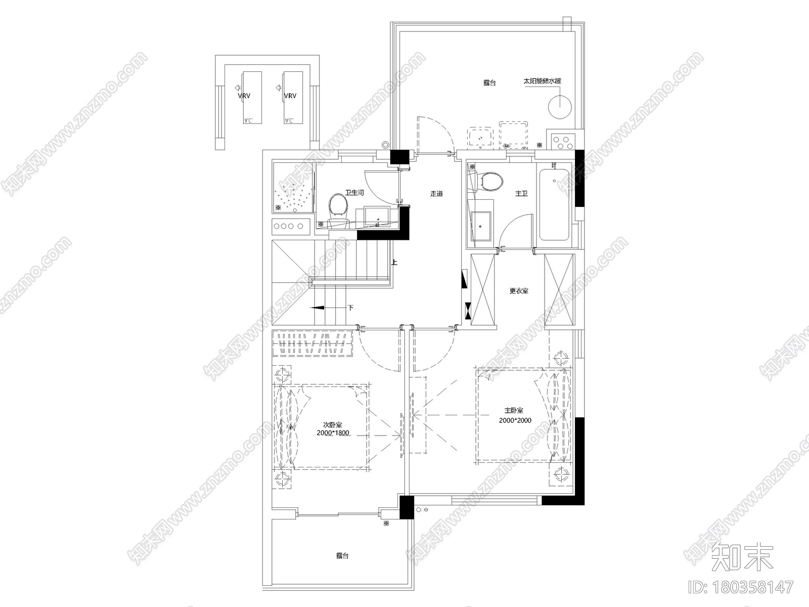 [上海]临港叠拼现代别墅户型样板间施工图施工图下载【ID:180358147】